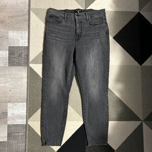 Lucky Brand Bridgette High Rise Skinny Gray Washed Raw Hem Jeans Women's 14